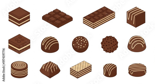 Assorted chocolate bonbons truffles and petit fours.