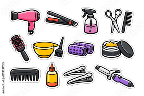 Essential hair styling tools and accessories collection for professional haircare.