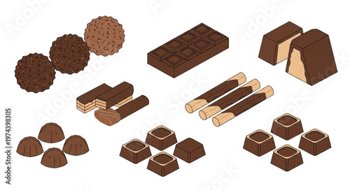 Assorted Gourmet Chocolate Truffles And Pralines Display.