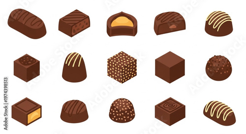 Assorted handmade chocolate pralines and truffles selection.