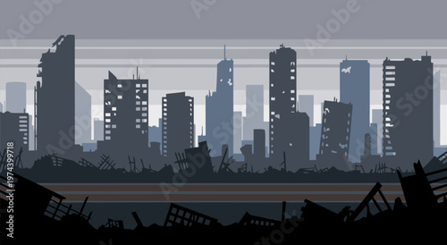 Urban decay landscape illustration vector a9 eps urban landscape illustration vector