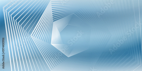 Abstract hexagon lines on gray background. Geometric stripe line art design for poster, brochure, cover, website, banner.