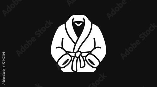 Abstract Robe Symbol with One Eye on Black Background