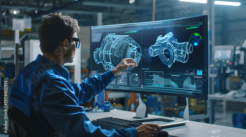 Engineers using digital twins to simulate systems and improve design performance efficiency