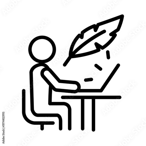 Author on internet job icon