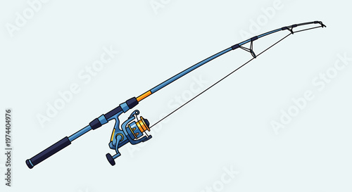 Angling Equipment - A Detailed Shot of a Fishing Rod and Reel.