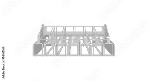 Architectural Structure Isolated on White Background, Modern Design.