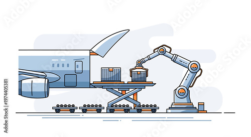 Automated Airplane Cargo Loading with Robotic Arm for Efficiency.