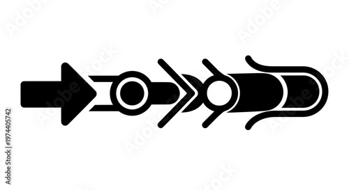 Black and White Arrow Design Representing Direction and Progress.