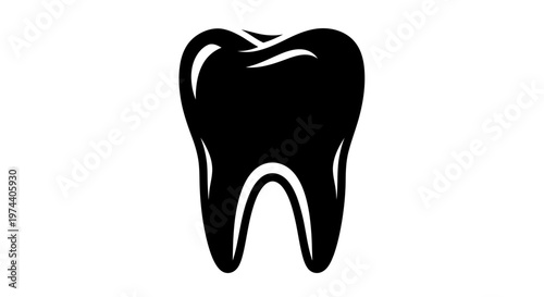 Black and white illustration of a healthy human tooth.