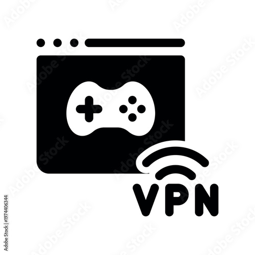 Online Gaming VPN Browser Interface Vector Design For Secure Playing
