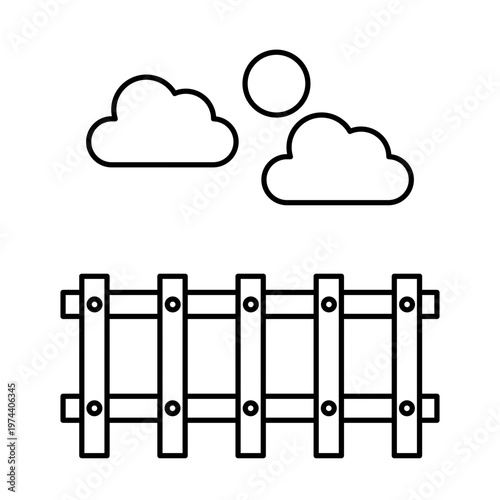 Wooden Line Environment Fence