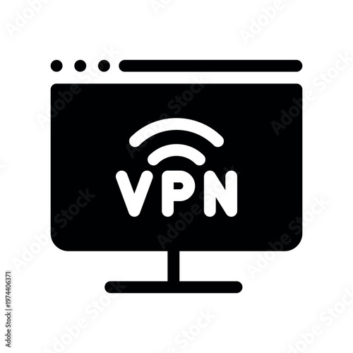 Secure Web Browser With Wireless VPN Connection Vector Icon Graphics