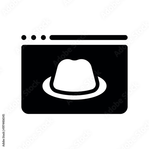 Private Browsing Browser Window With Mystery Hat Symbol Illustration