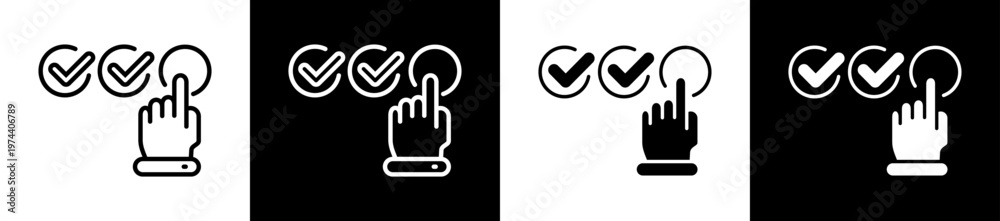 Obraz premium Feedback Choice Icon In Flat Version On Black And White Background