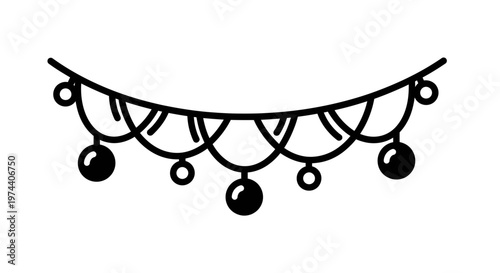 Black string of Christmas lights decoration.