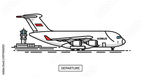 Airbus airplane on the runway ready.