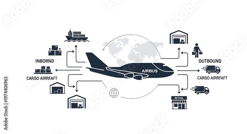 Airbus Cargo Aircraft Transportation Logistics and Global Supply Chain.