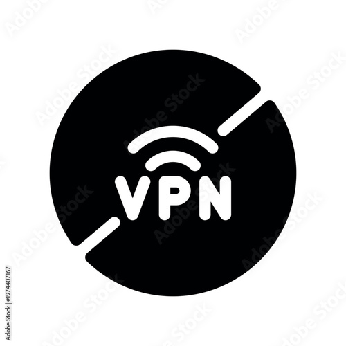 Network Privacy Disconnected Signal Circle Prohibited Illustration