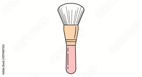 Pink Handle Makeup Brush Cosmetic Tool.