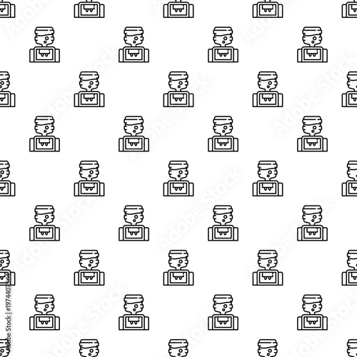 Water cooler icon repeating in a continuous tileable pattern on white background
