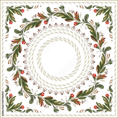 Vector floral seamless border patterns from hand painted red flowers on a white background. 3 pattern brushes in the brush palette