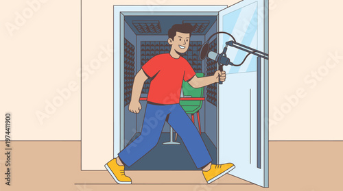 Man Cleaning Window with Spray Bottle and Cloth.