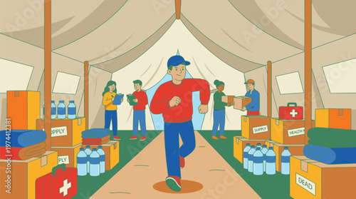 Person Shopping at Grocery Store with Shelves Full of Products.