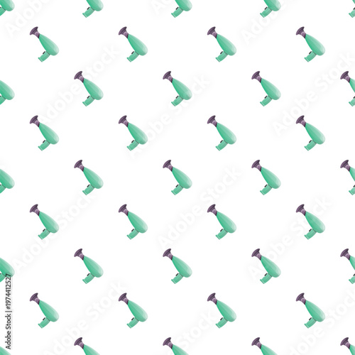 Repeating hair dryer pattern creating a seamless beauty and styling background