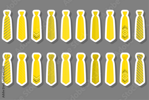 Set ties different types and neckties various size