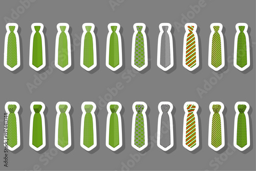 Set ties different types and neckties various size