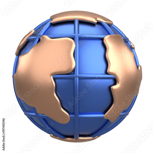 Картината върху платно 3D globe. 3D earth. 3D illustration.