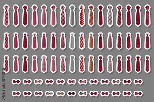 big colored set neckties different types