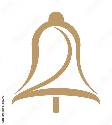 Golden vector bell icon design with clean lines and modern style