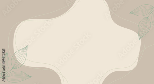 Abstract organic shapes and delicate leaf outlines in soft pink and coral tones