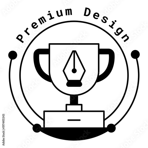 Premium Design Icon. Design, Quality, Award Symbol. Illustration for Creative Excellence Concept.