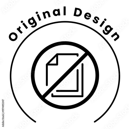 Original Design Icon. Original, Unique, Copyright Symbol. Illustration for Authenticity Concept.