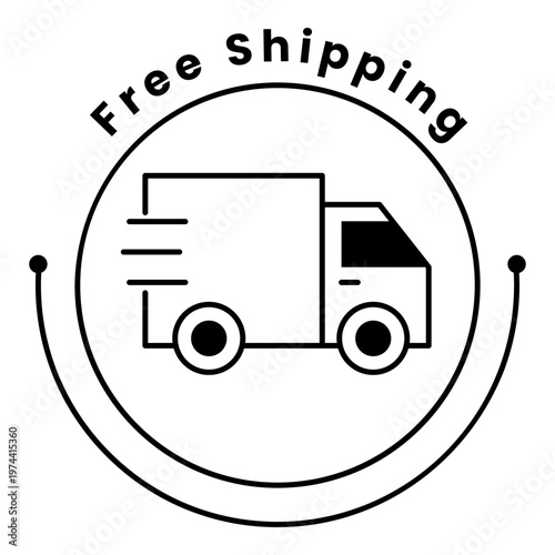Free Shipping Icon. Delivery, Shipping, Logistics Symbol. Illustration for Ecommerce Concept.