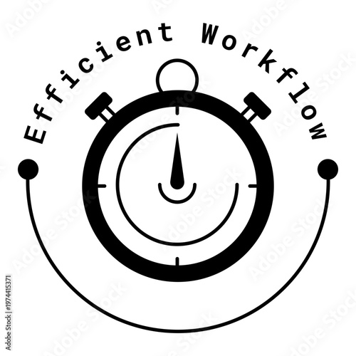 Efficient Workflow Icon. Workflow, Speed, Efficiency Symbol. Illustration for Productivity Concept.