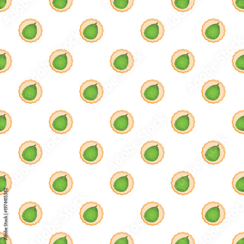 Avocado half on toast creating a repeating seamless food pattern