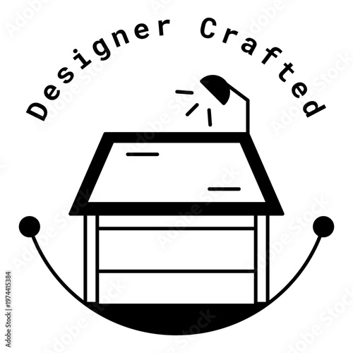Designer Crafted Icon. Craft, Design, Handmade Symbol. Illustration for Creative Production Concept.