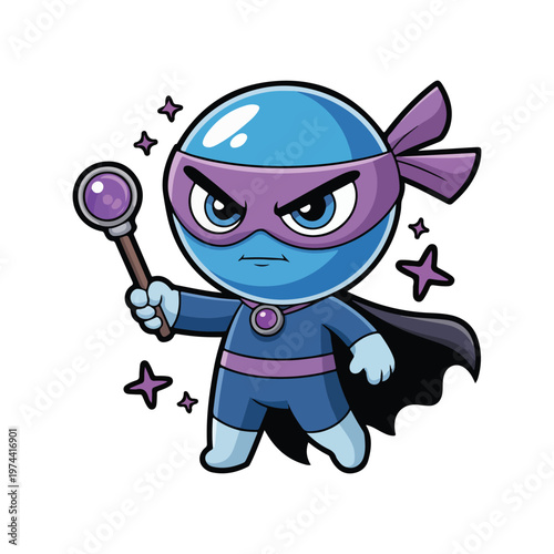cartoon superhero with a gun