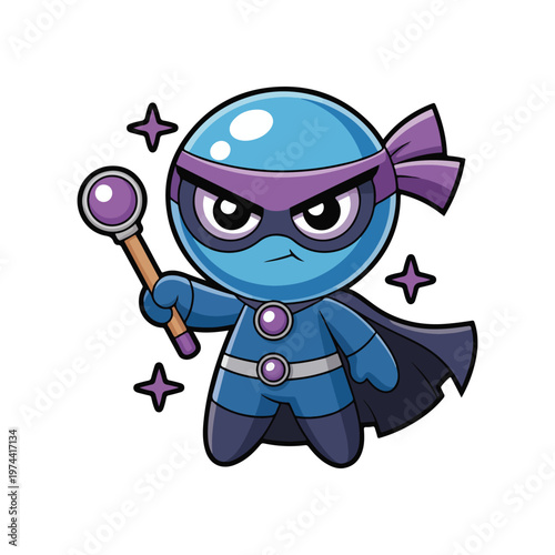 cartoon superhero in a blue shirt