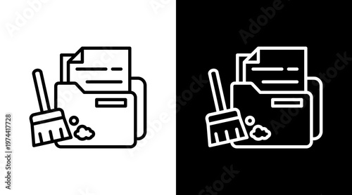 Cleanup White Icon Set Design