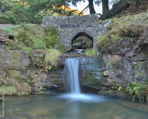 Three Shires Head packhorse bridges and waterfalls.