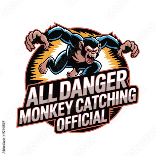 all denger monkey logo design vector illustrator