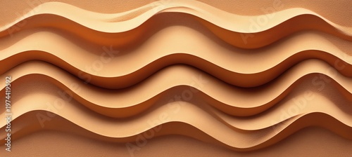 Elegant Minimalist Beige Abstract Background with Wavy Dunes Texture for Modern Design Projects