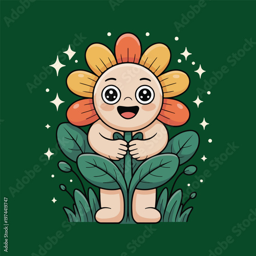 Cartoon sunflower cotton candy Images