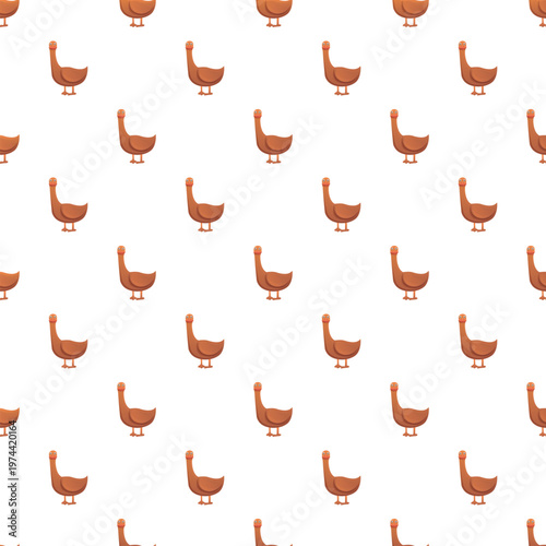 Brown cartoon geese creating a fun and whimsical seamless pattern design