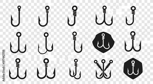 Collection of Fishing Hooks - Various Designs and Styles.